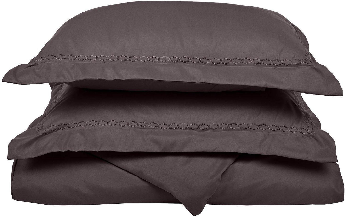 Microfiber Wrinkle-Resistant 6-line Embroidered Duvet Cover Pillow Sham Set FredCo