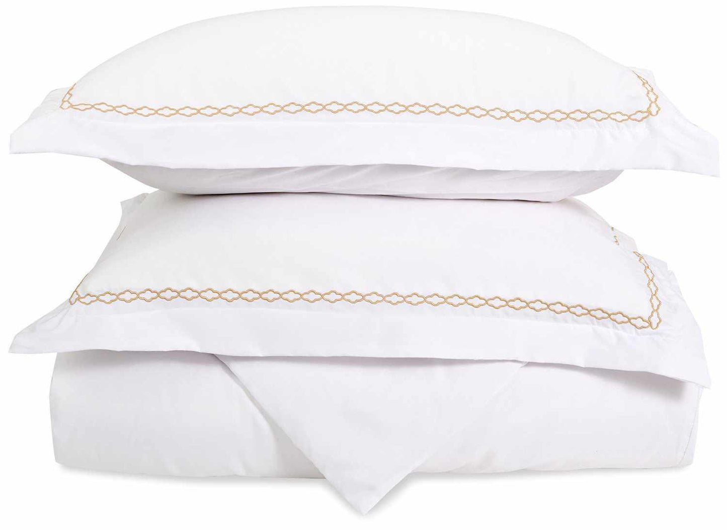 Microfiber Wrinkle-Resistant 6-line Embroidered Duvet Cover Pillow Sham Set FredCo