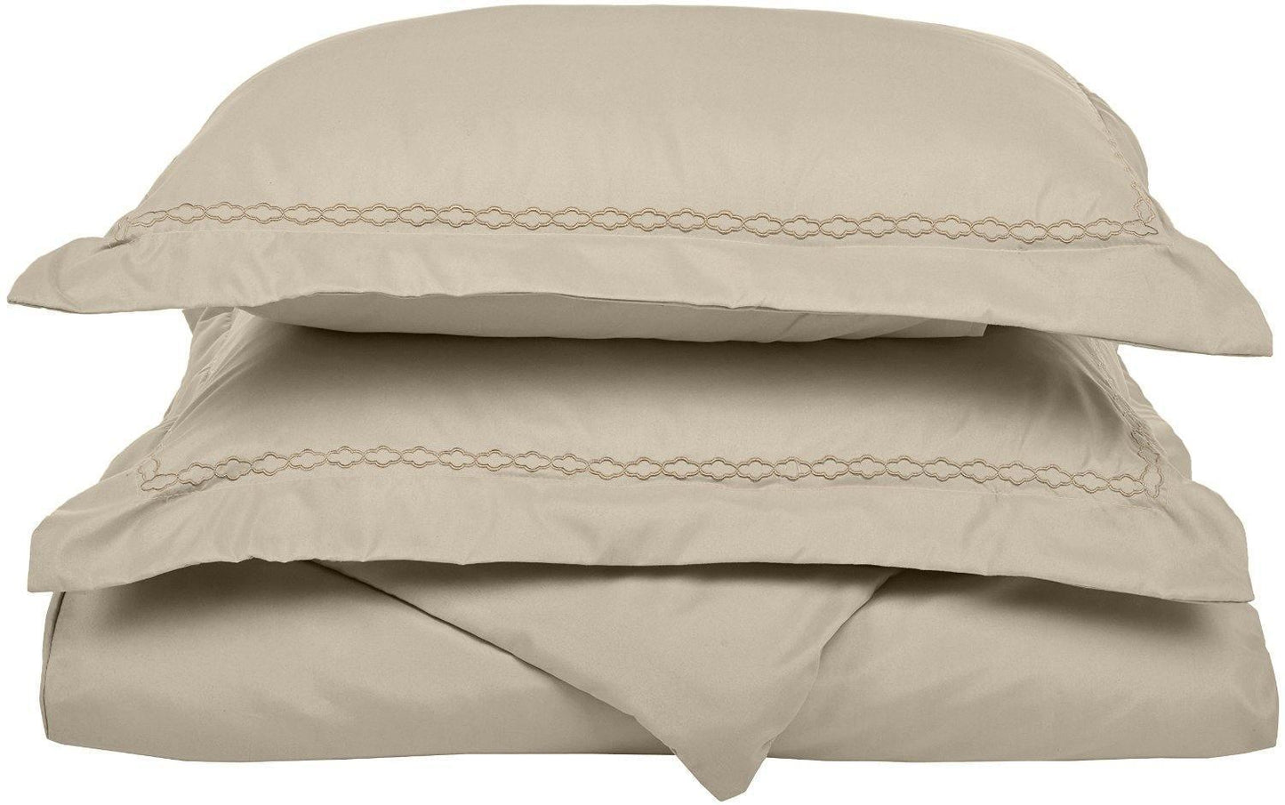 Microfiber Wrinkle-Resistant 6-line Embroidered Duvet Cover Pillow Sham Set FredCo