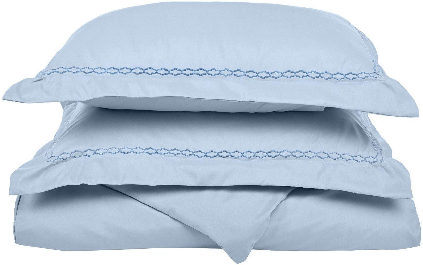 Microfiber Wrinkle-Resistant 6-line Embroidered Duvet Cover Pillow Sham Set FredCo