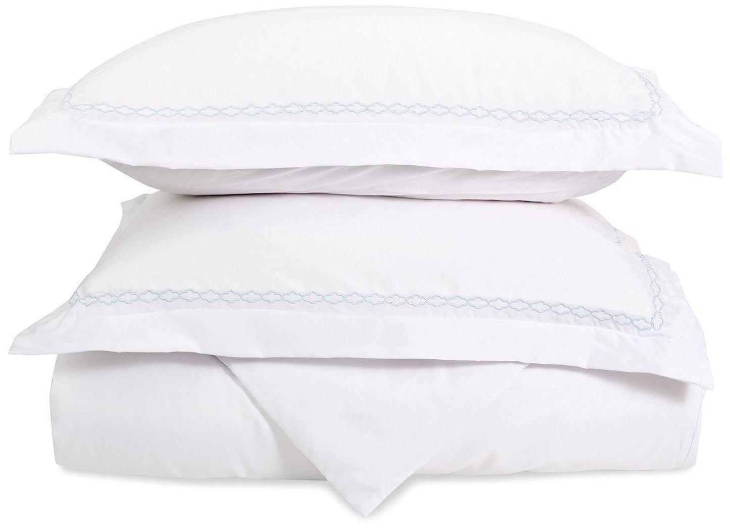 Microfiber Wrinkle-Resistant 6-line Embroidered Duvet Cover Pillow Sham Set FredCo