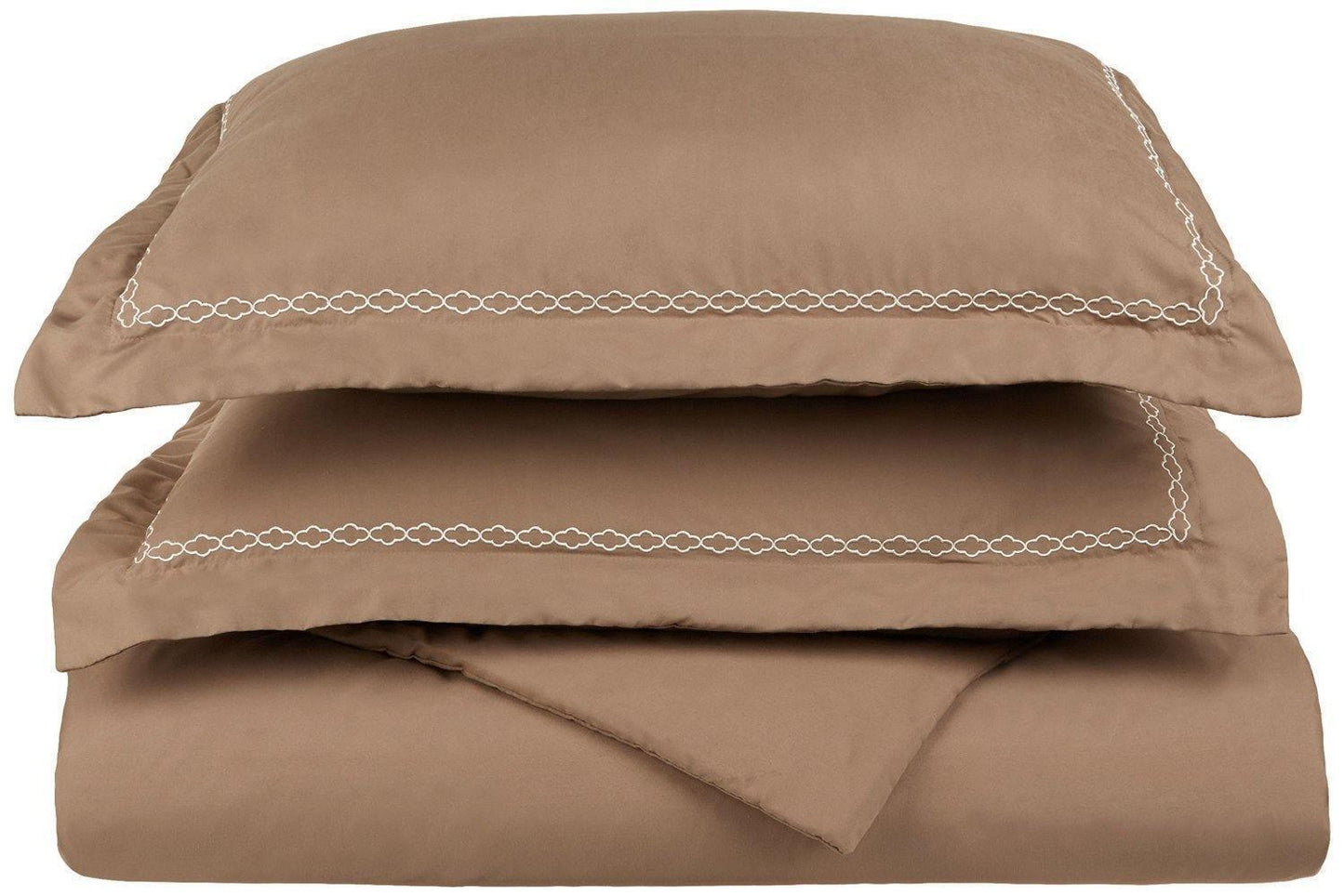 Microfiber Wrinkle-Resistant 6-line Embroidered Duvet Cover Pillow Sham Set FredCo