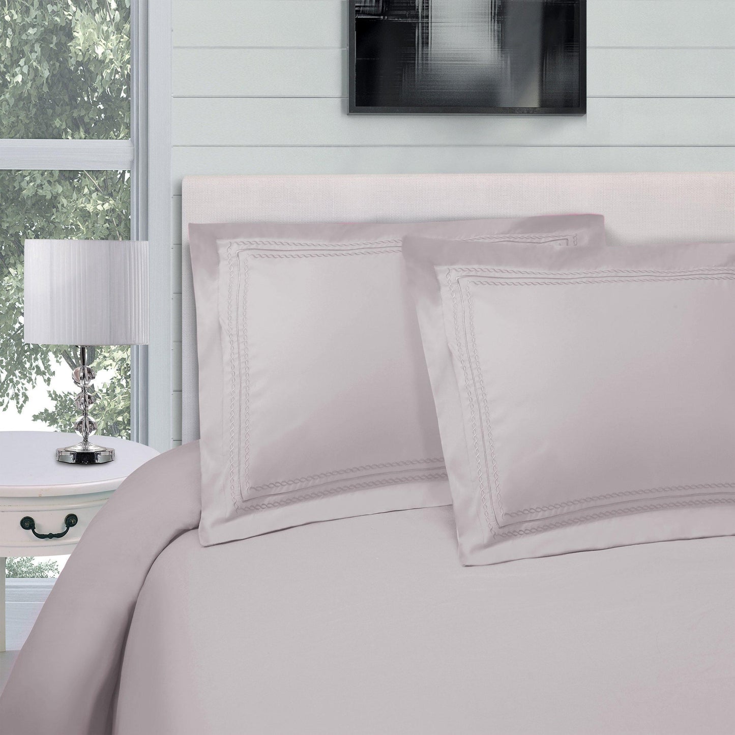 Microfiber Wrinkle-Resistant Embroidered Duvet Cover Pillow Set FredCo