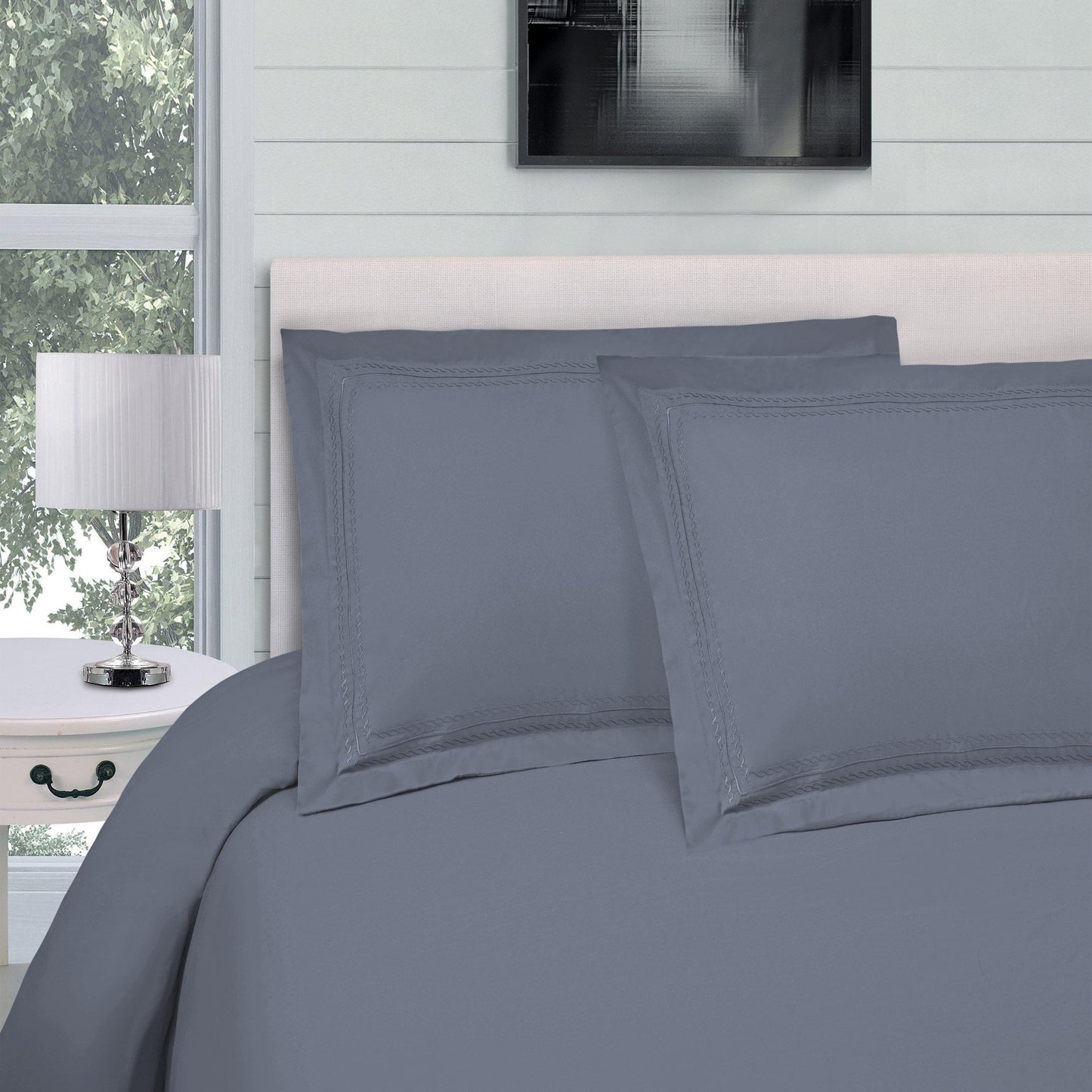 Microfiber Wrinkle-Resistant Embroidered Duvet Cover Pillow Set FredCo