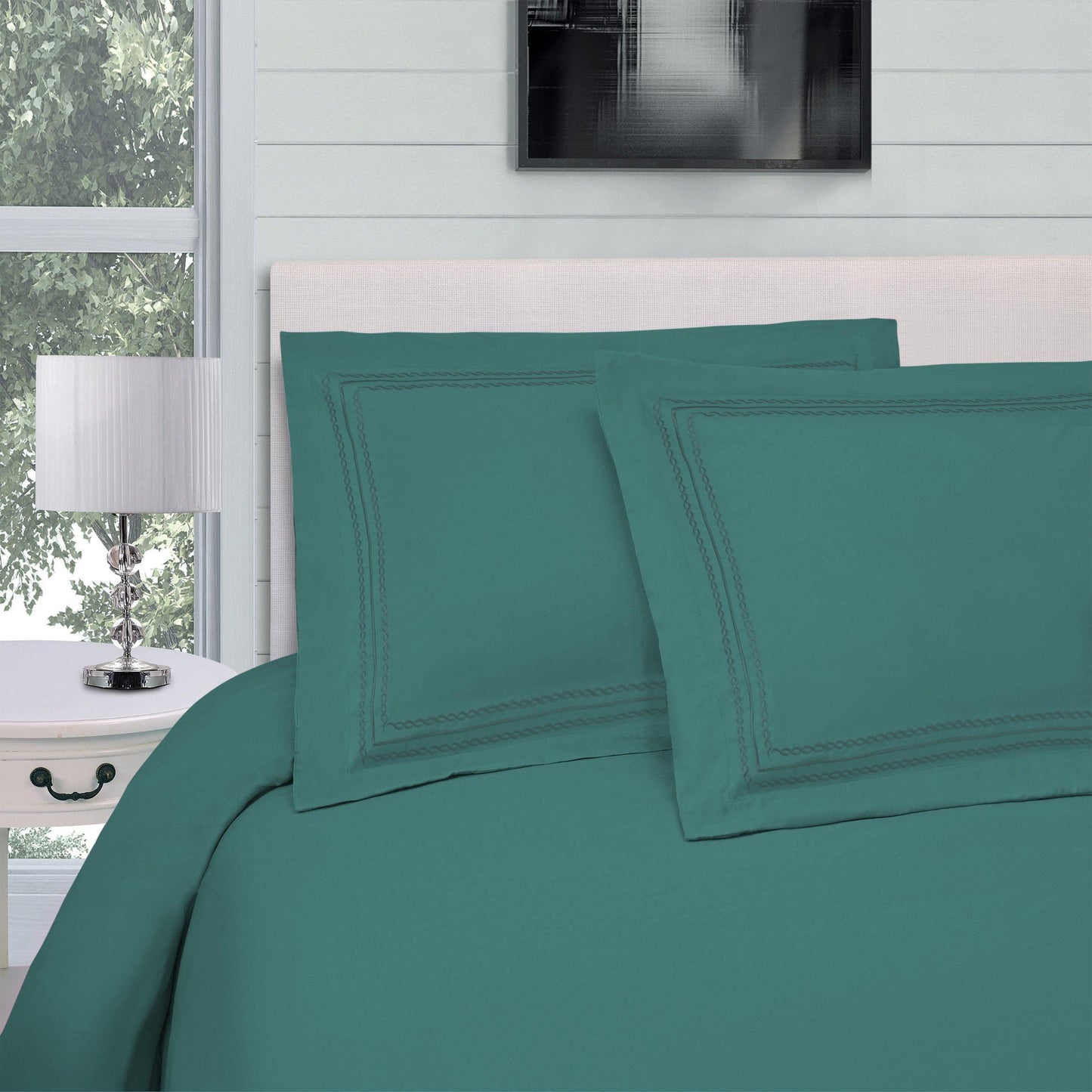 Microfiber Wrinkle-Resistant Embroidered Duvet Cover Pillow Set FredCo