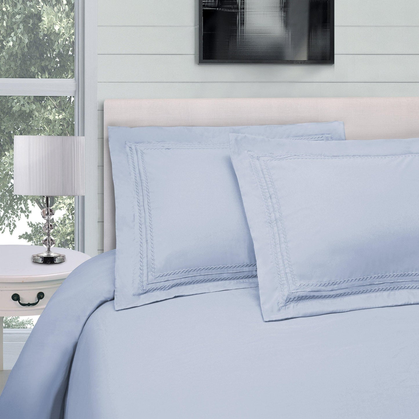 Microfiber Wrinkle-Resistant Embroidered Duvet Cover Pillow Set FredCo
