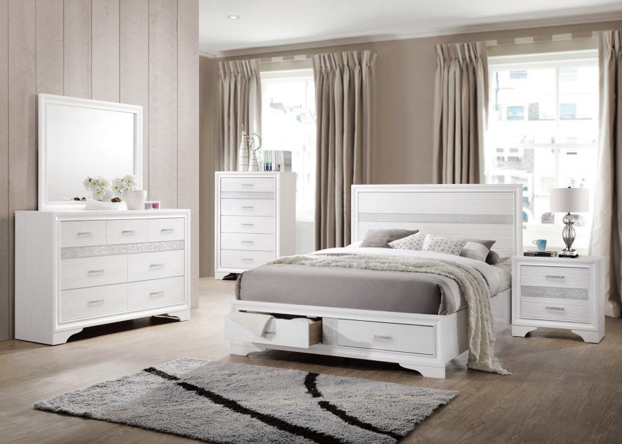 Miranda Platform Storage Bedroom Set Coaster Eastern King, 4 Piece FredCo