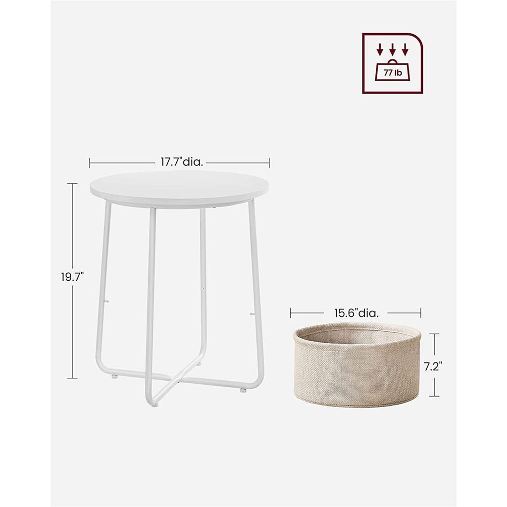 Modern Nightstand with Fabric Basket FredCo