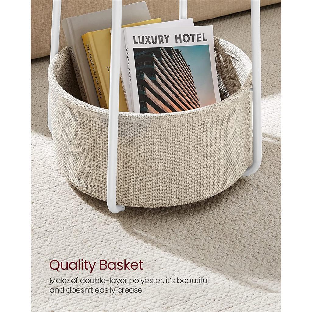 Modern Nightstand with Fabric Basket FredCo