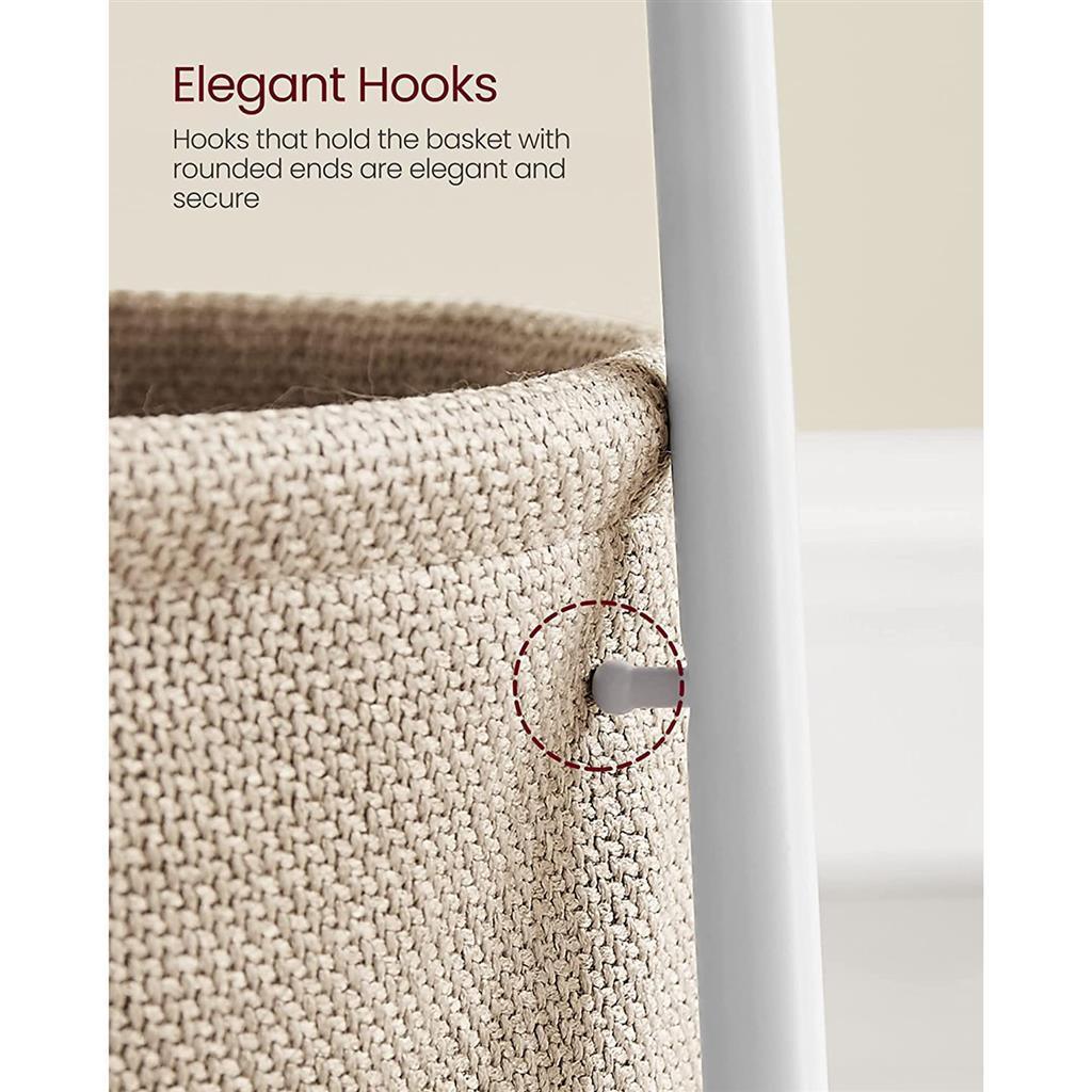 Modern Nightstand with Fabric Basket FredCo