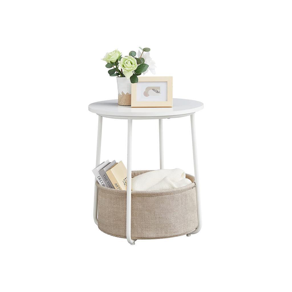 Modern Nightstand with Fabric Basket FredCo