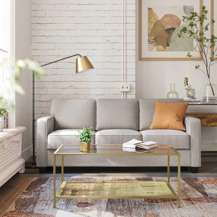 Modern Upholstered Sofa with Cotton-Linen Surface FredCo