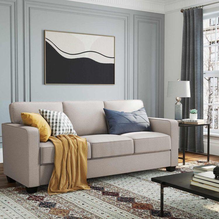 Modern Upholstered Sofa with Cotton-Linen Surface FredCo