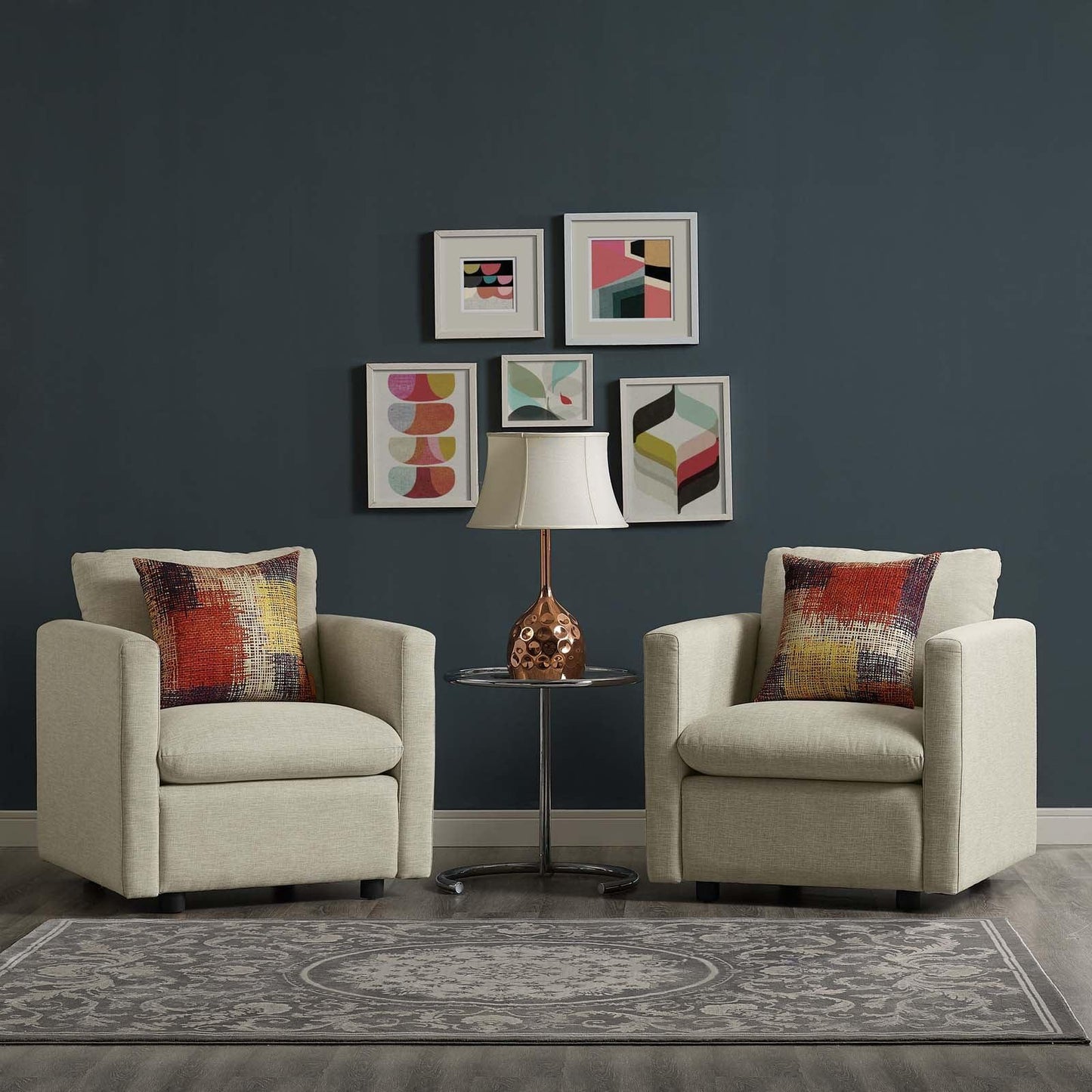 Modway Activate Upholstered Fabric Armchair Set of 2 FredCo