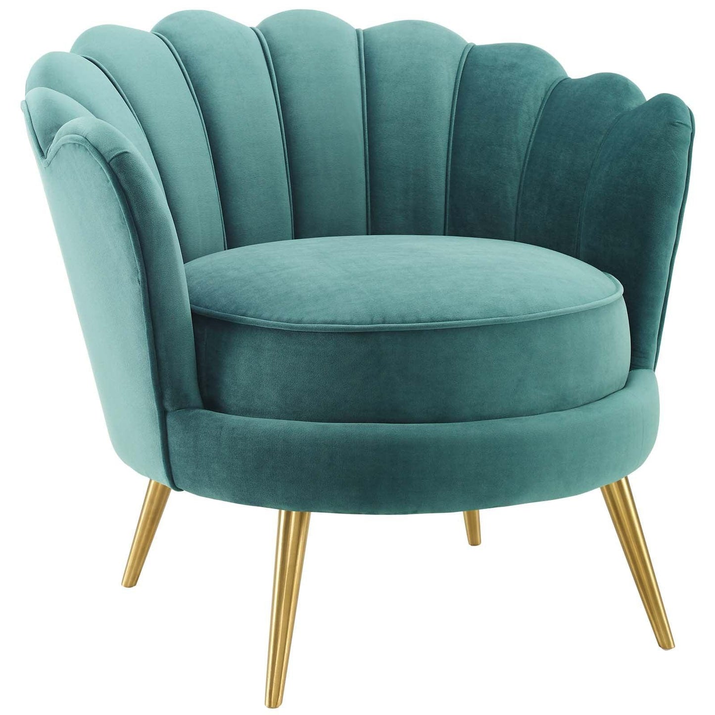 Modway Admire Scalloped Edge Performance Velvet Accent Armchair FredCo