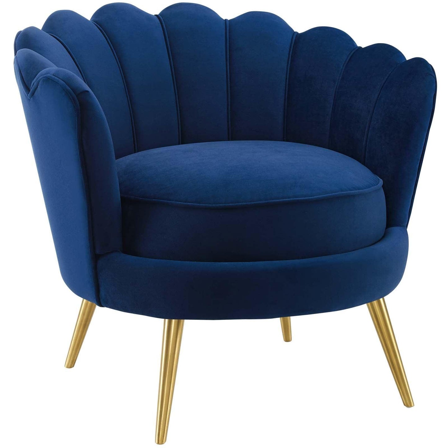 Modway Admire Scalloped Edge Performance Velvet Accent Armchair FredCo