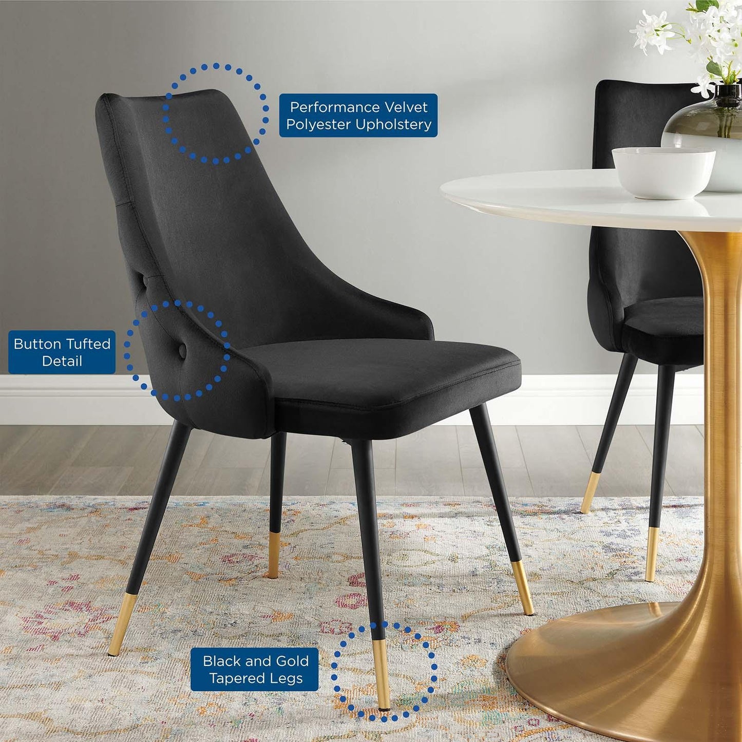 Modway Adorn Tufted Performance Velvet Dining Side Chair FredCo