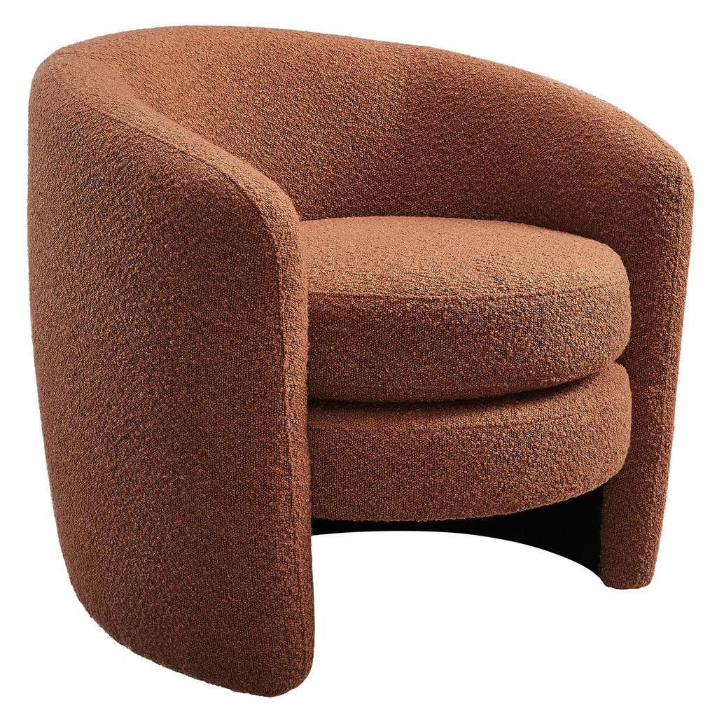 Modway Affinity Upholstered Boucle Fabric Curved Back Armchair FredCo