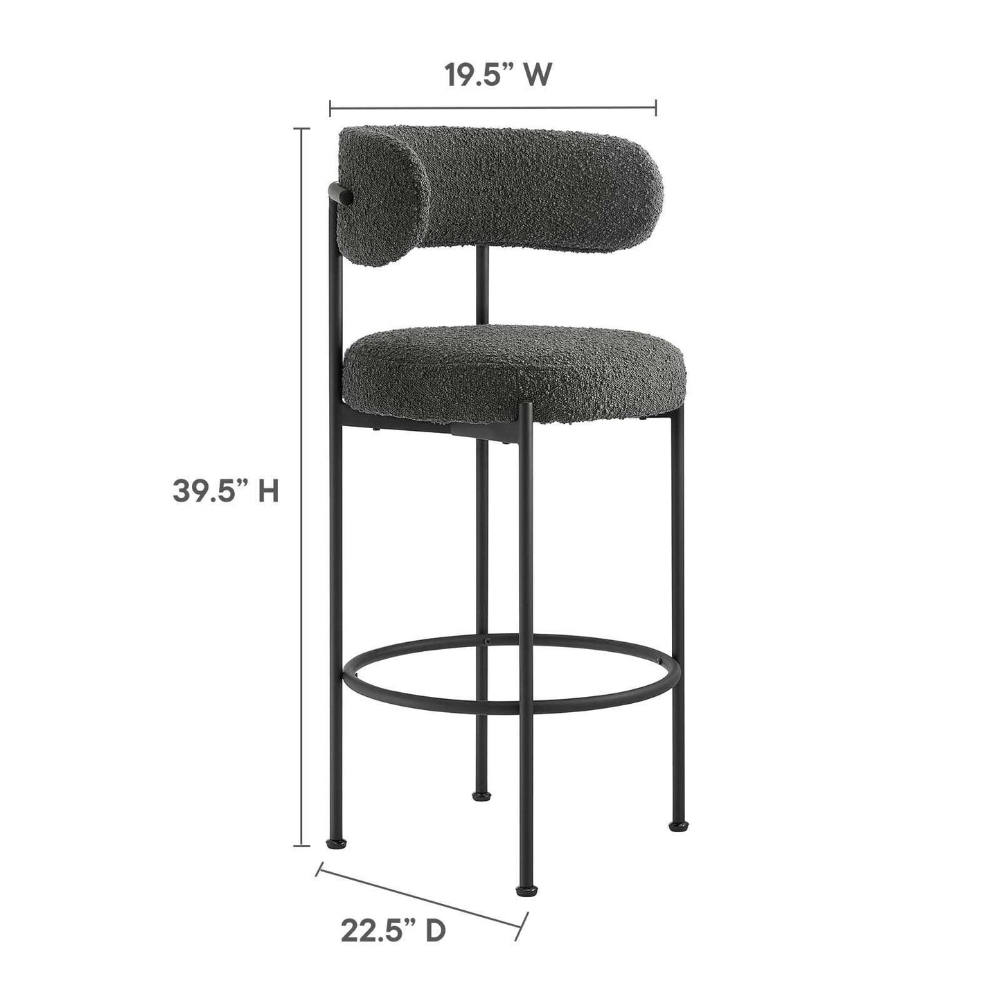 Modway Albie Boucle Fabric Bar Stools - Set of 2, EEI-6520 FredCo