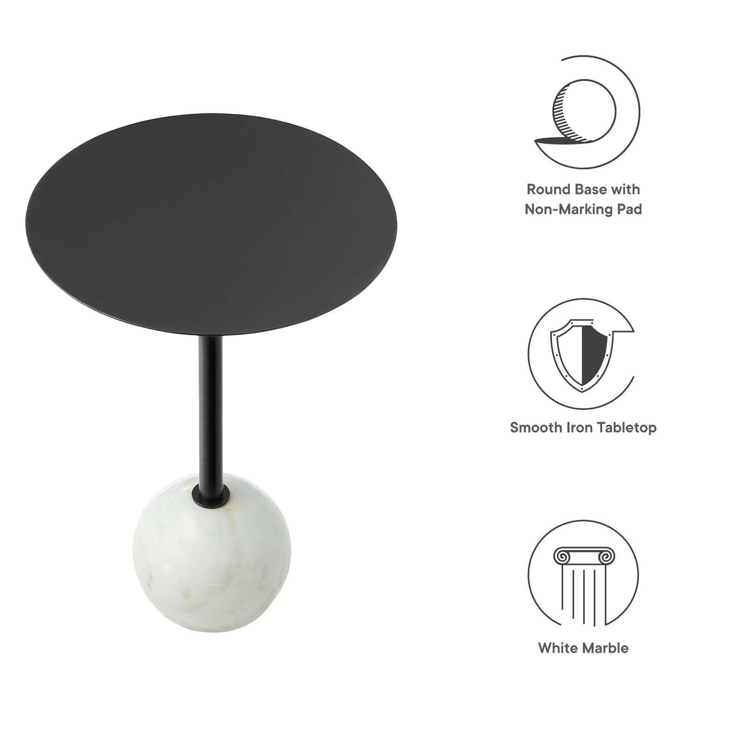 Modway Aliza Round Acacia Wood Side Table FredCo