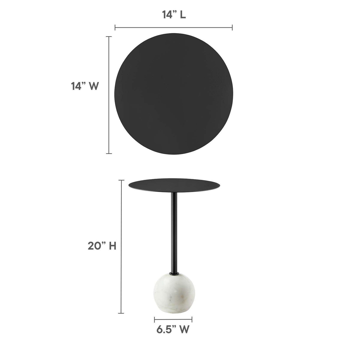 Modway Aliza Round Acacia Wood Side Table FredCo