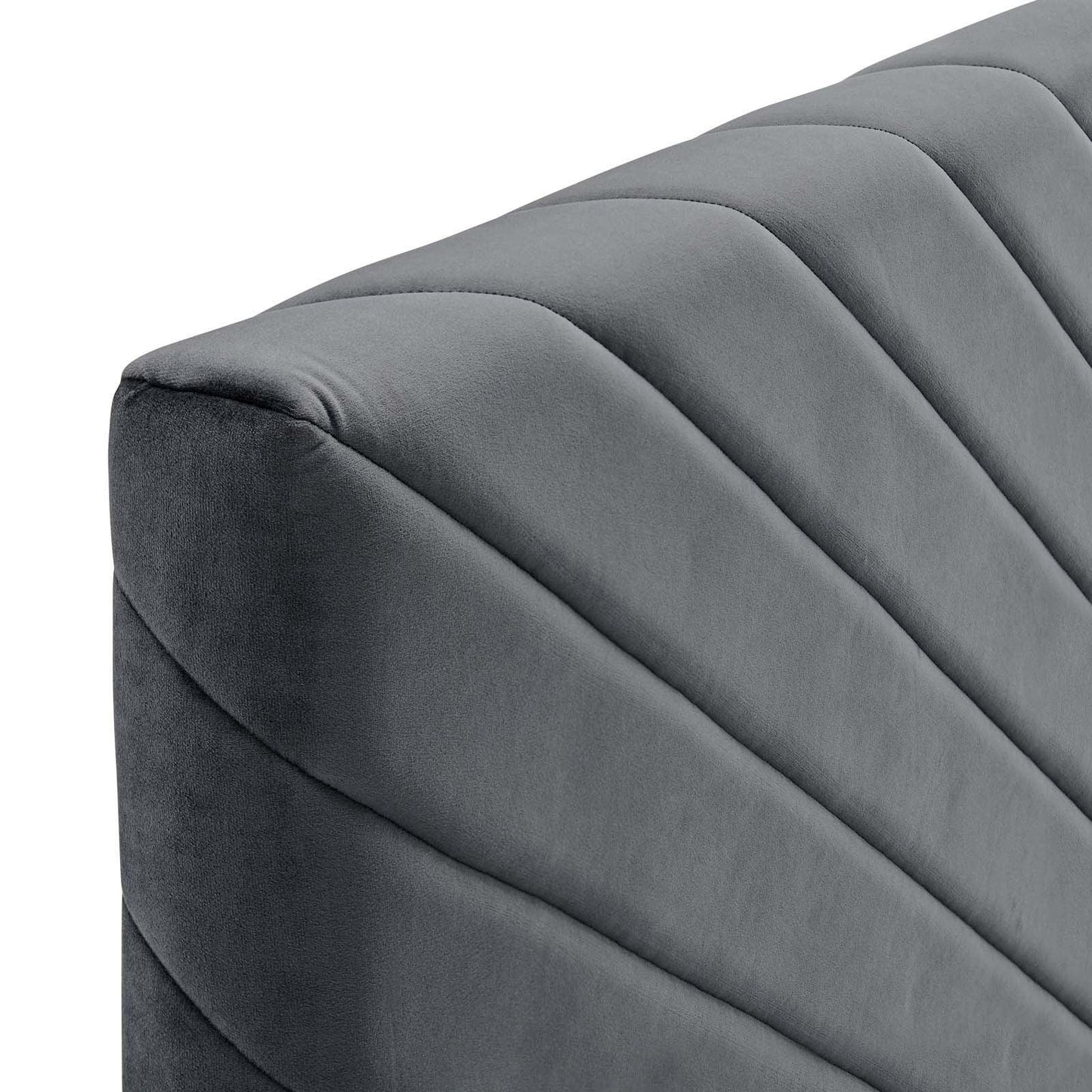 Modway Alyson Angular Channel Tufted Performance Velvet Twin Headboard FredCo