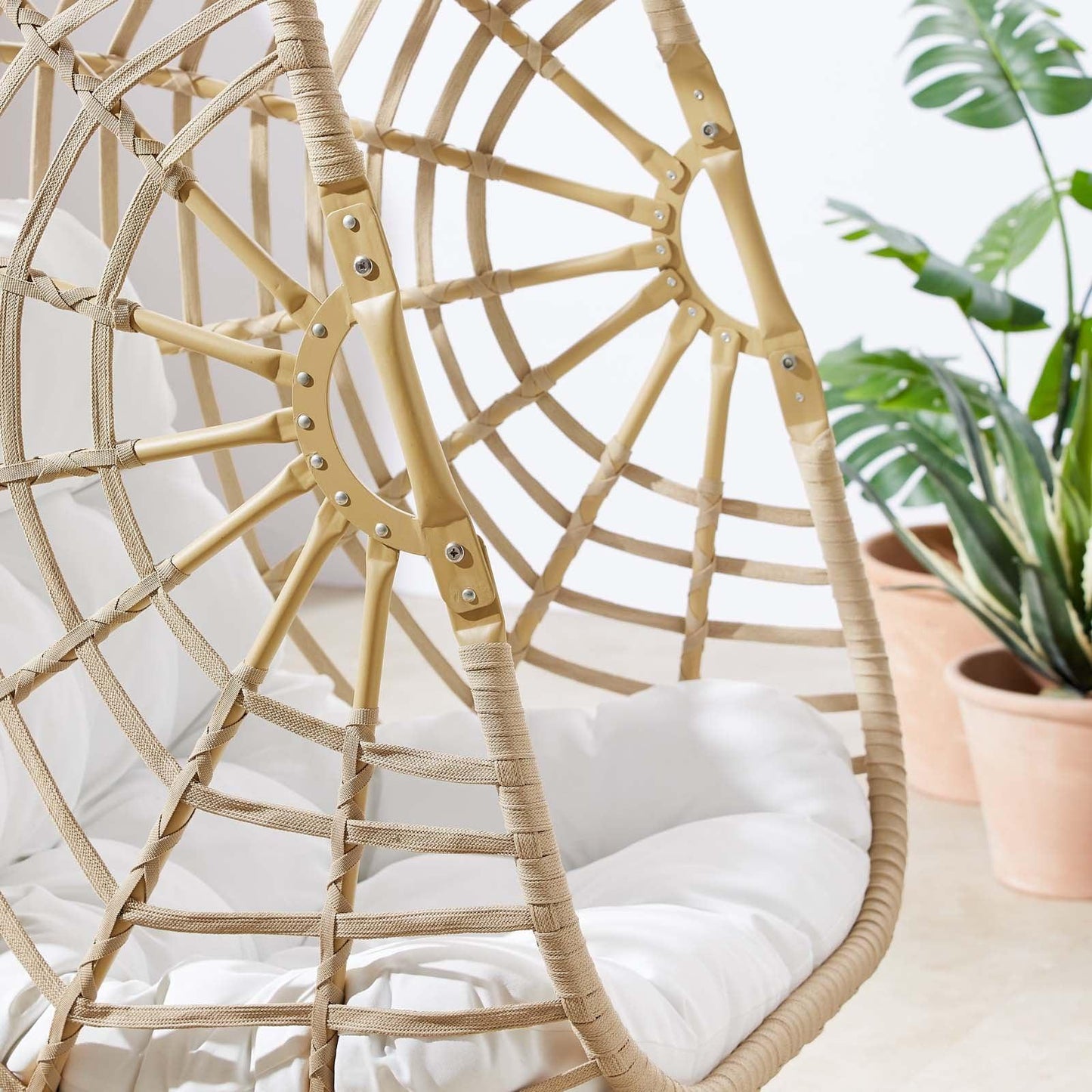 Modway Amalie Wicker Rattan Outdoor Patio Rattan Swing Chair FredCo