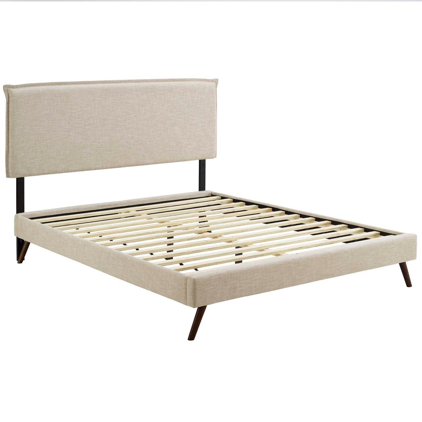 Modway Amaris Queen Fabric Platform Bed with Round Splayed Legs FredCo
