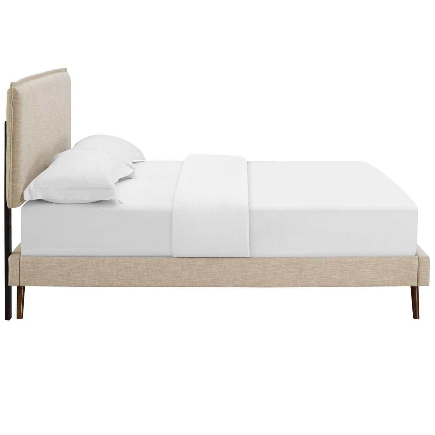 Modway Amaris Queen Fabric Platform Bed with Round Splayed Legs FredCo
