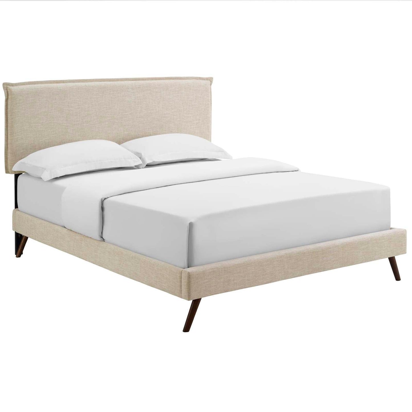 Modway Amaris Queen Fabric Platform Bed with Round Splayed Legs FredCo