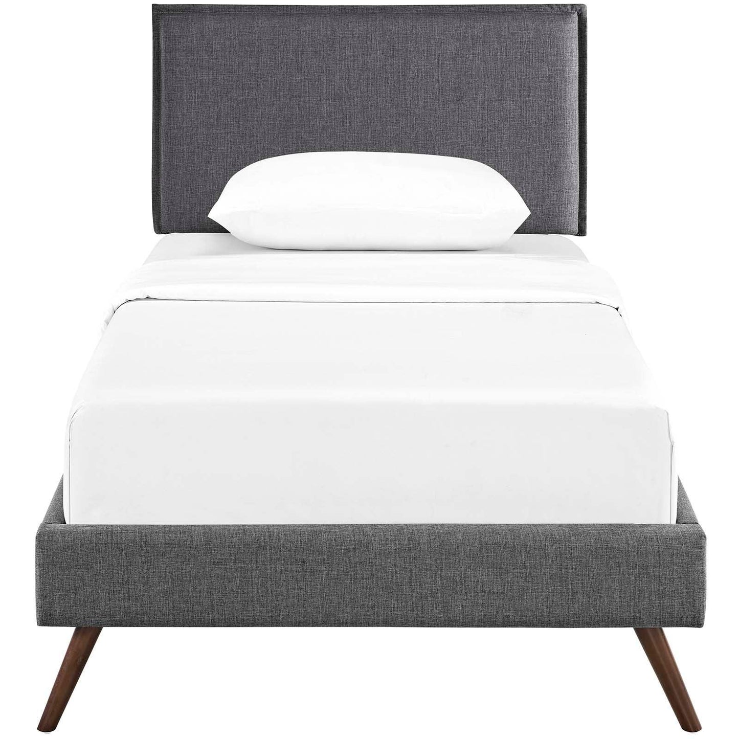 Modway Amaris Twin Fabric Platform Bed with Round Splayed Legs FredCo