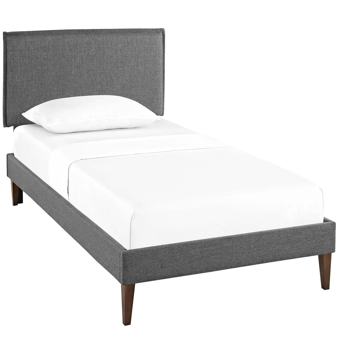 Modway Amaris Twin Fabric Platform Bed with Squared Tapered Legs FredCo