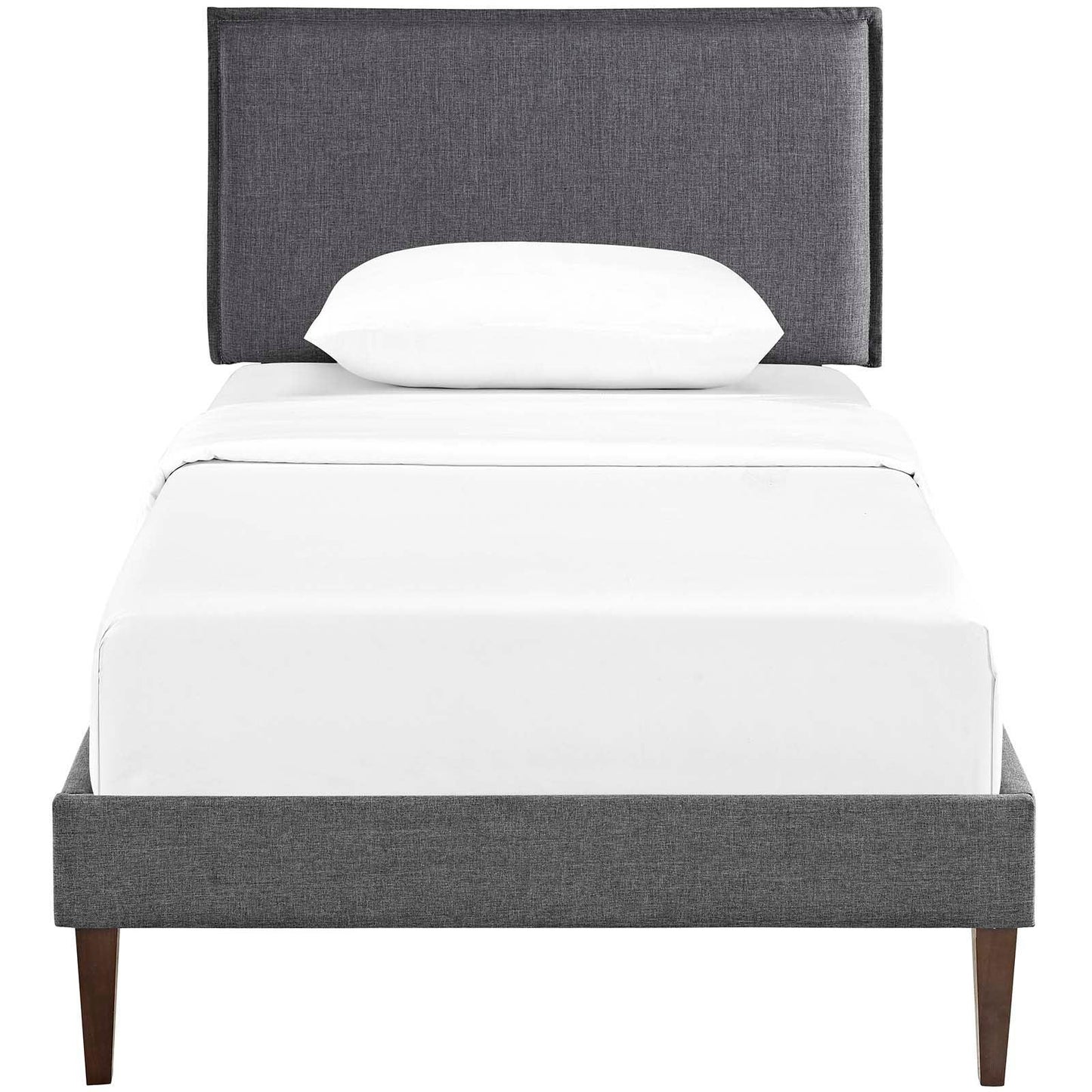 Modway Amaris Twin Fabric Platform Bed with Squared Tapered Legs FredCo