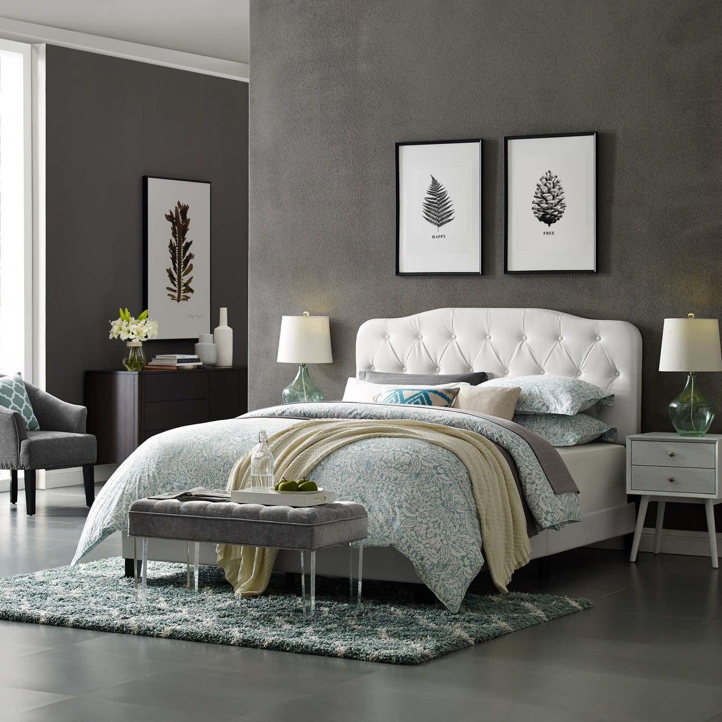 Modway Amelia Queen Faux Leather Bed FredCo