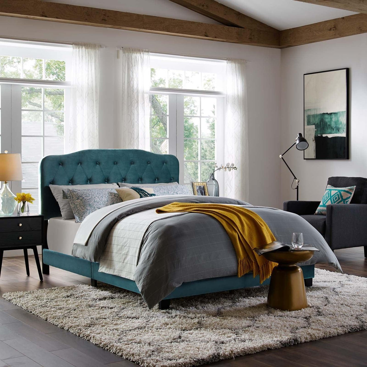 Modway Amelia Twin Performance Velvet Bed FredCo