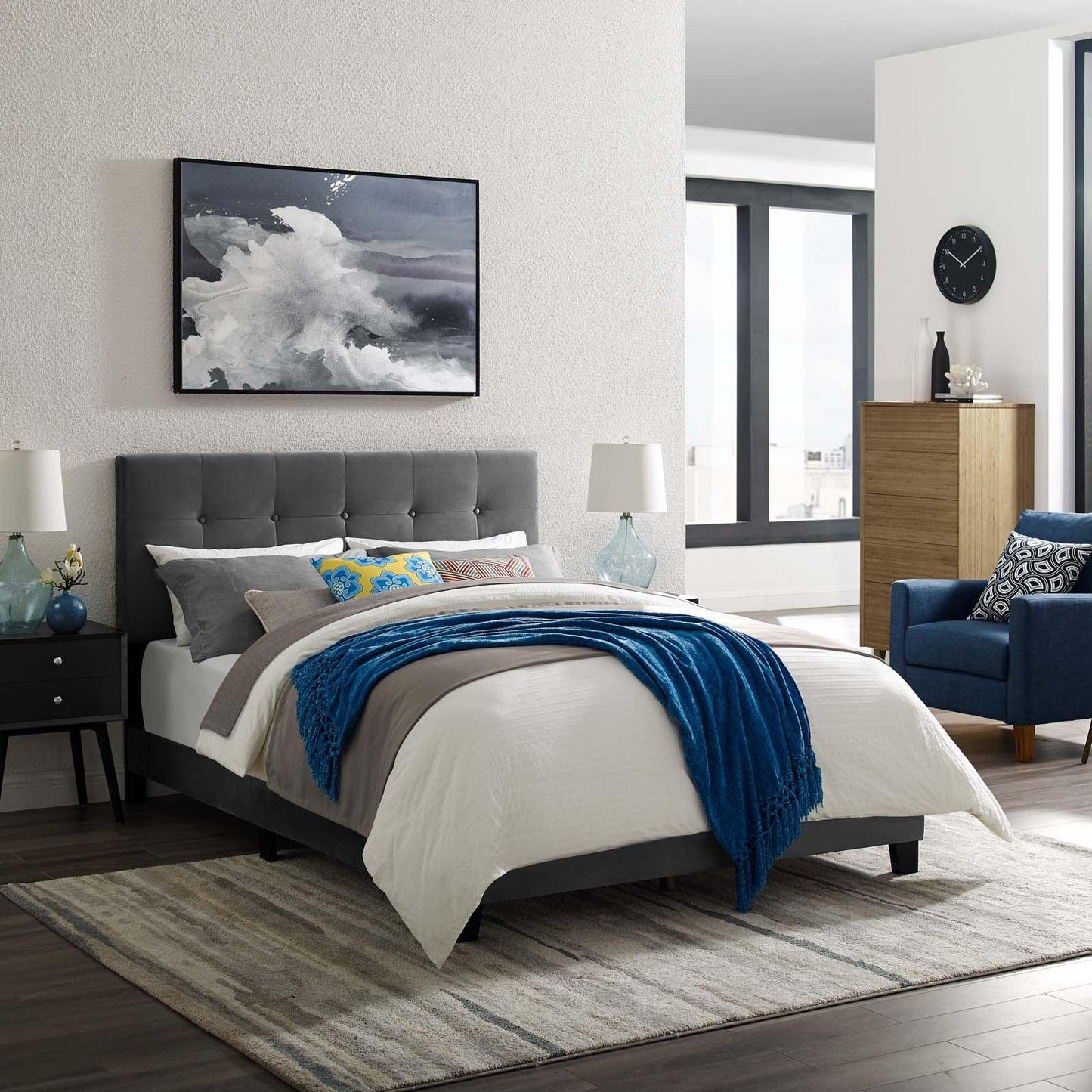 Modway Amira Full Performance Velvet Bed FredCo