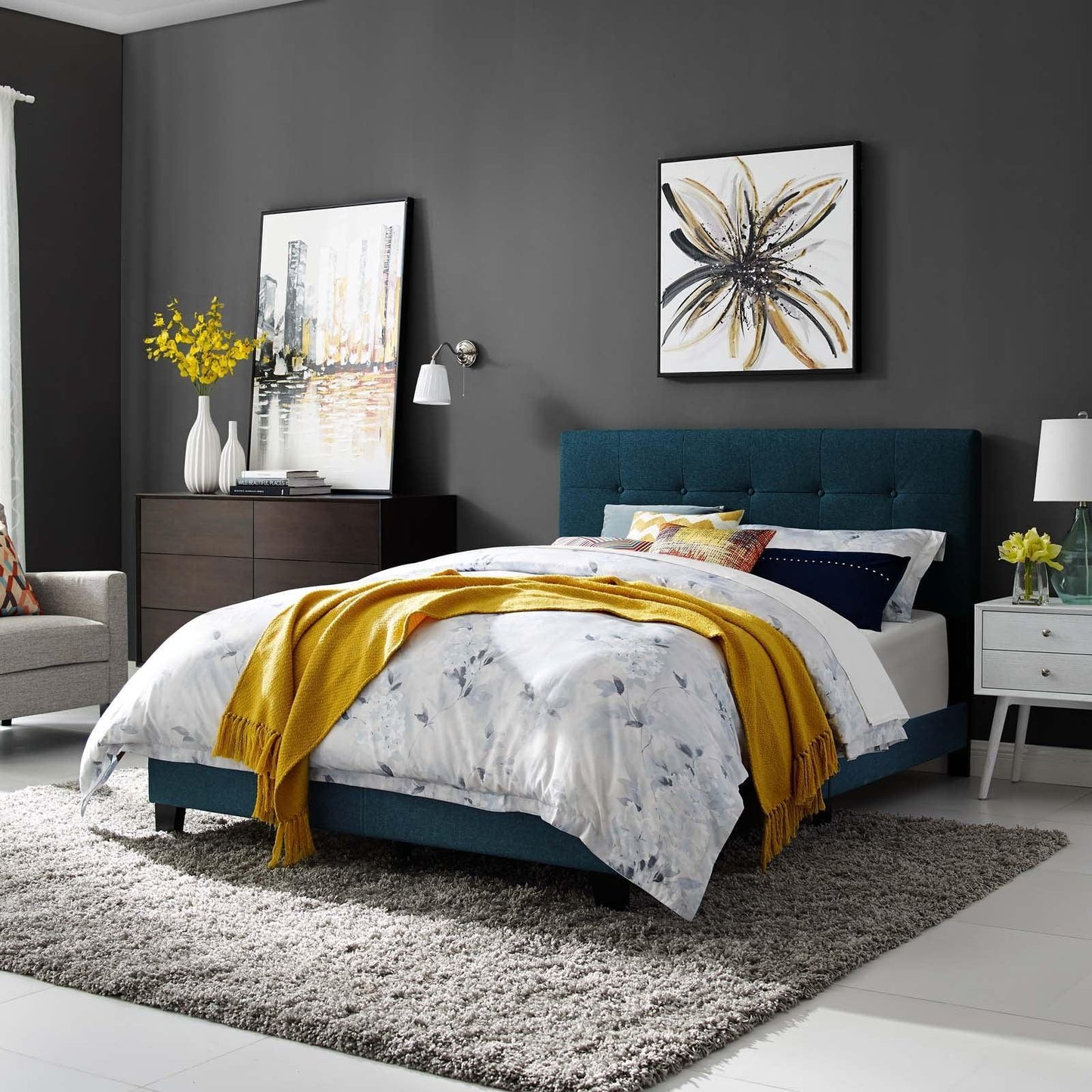 Modway Amira Full Upholstered Fabric Bed FredCo