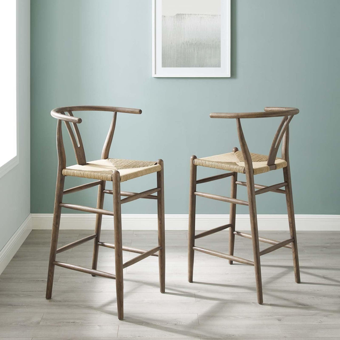 Modway Amish Wood Bar Stool Set of 2 FredCo