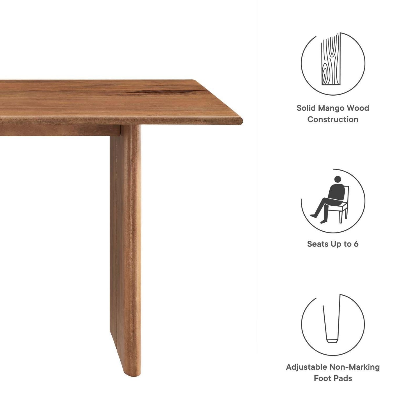 Modway Amistad 60" Wood Dining Table, EEI-6338 FredCo