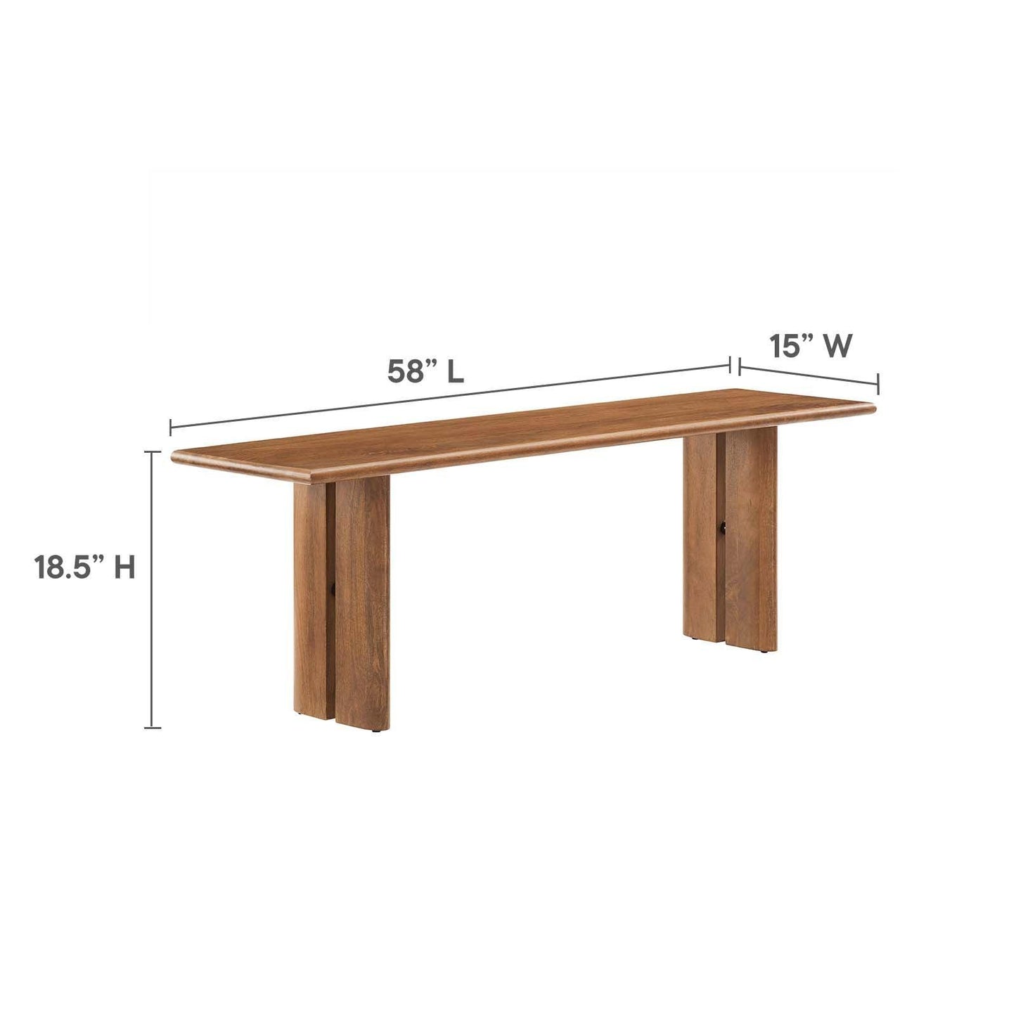 Modway Amistad 72" Wood Dining Table and Bench Set, EEI-6559 FredCo