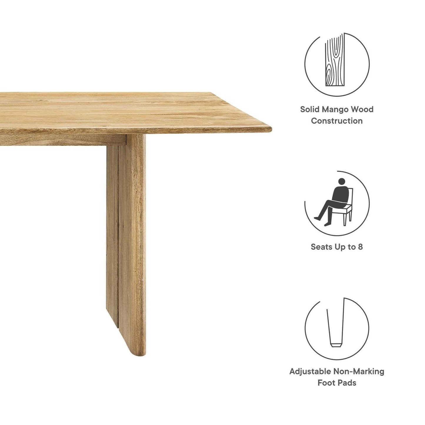 Modway Amistad 86" Wood Dining Table, EEI-6340 FredCo