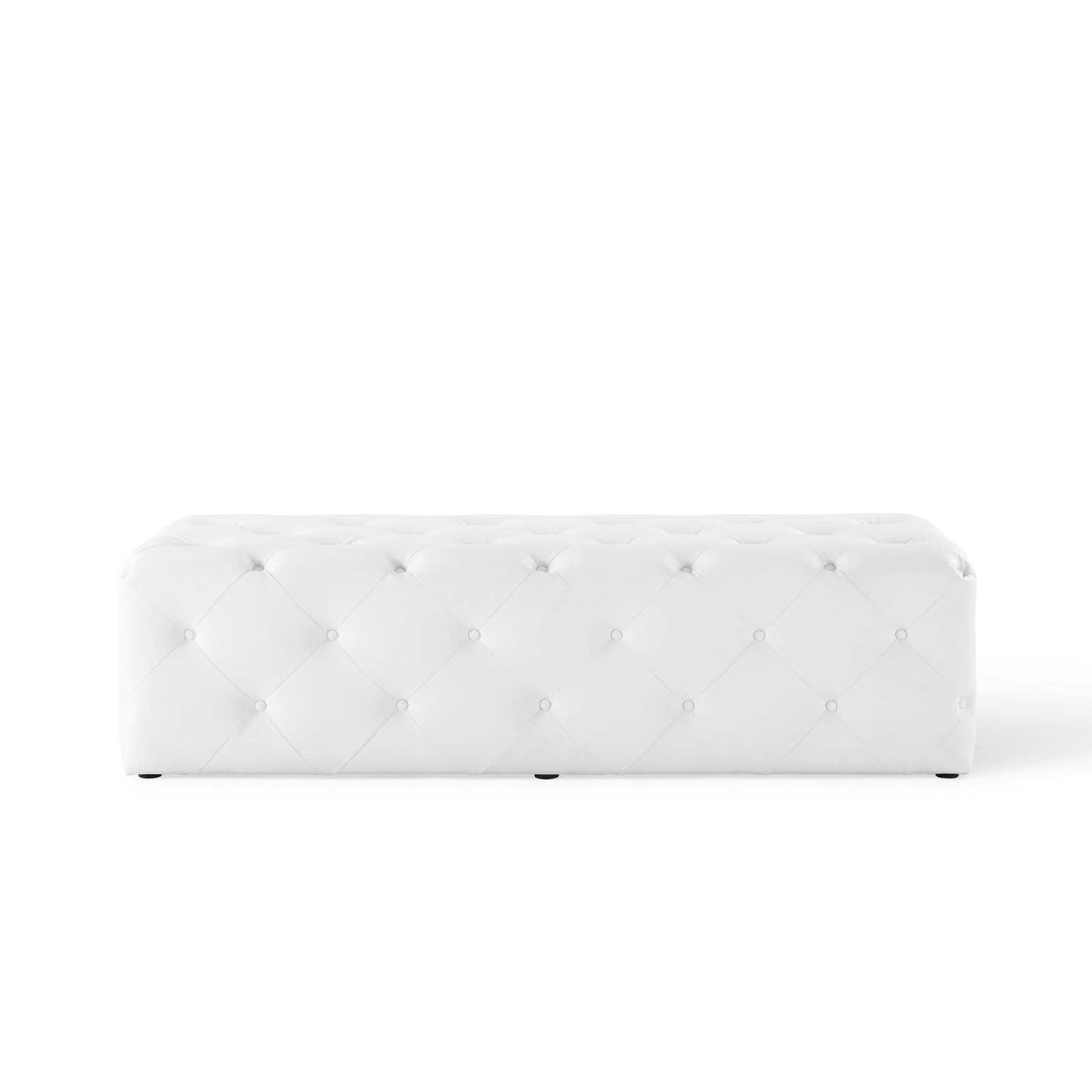 Modway Amour 60" Tufted Button Entryway Faux Leather Bench FredCo