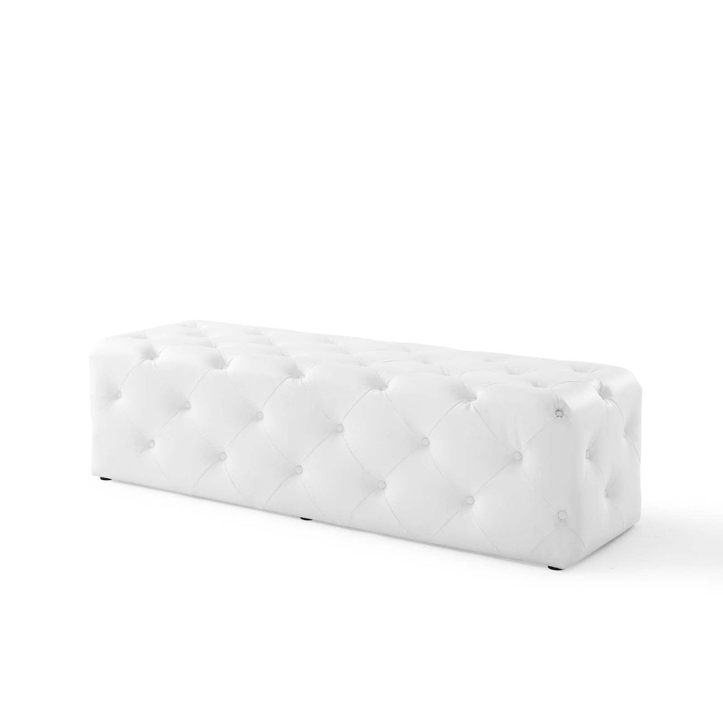 Modway Amour 60" Tufted Button Entryway Faux Leather Bench FredCo