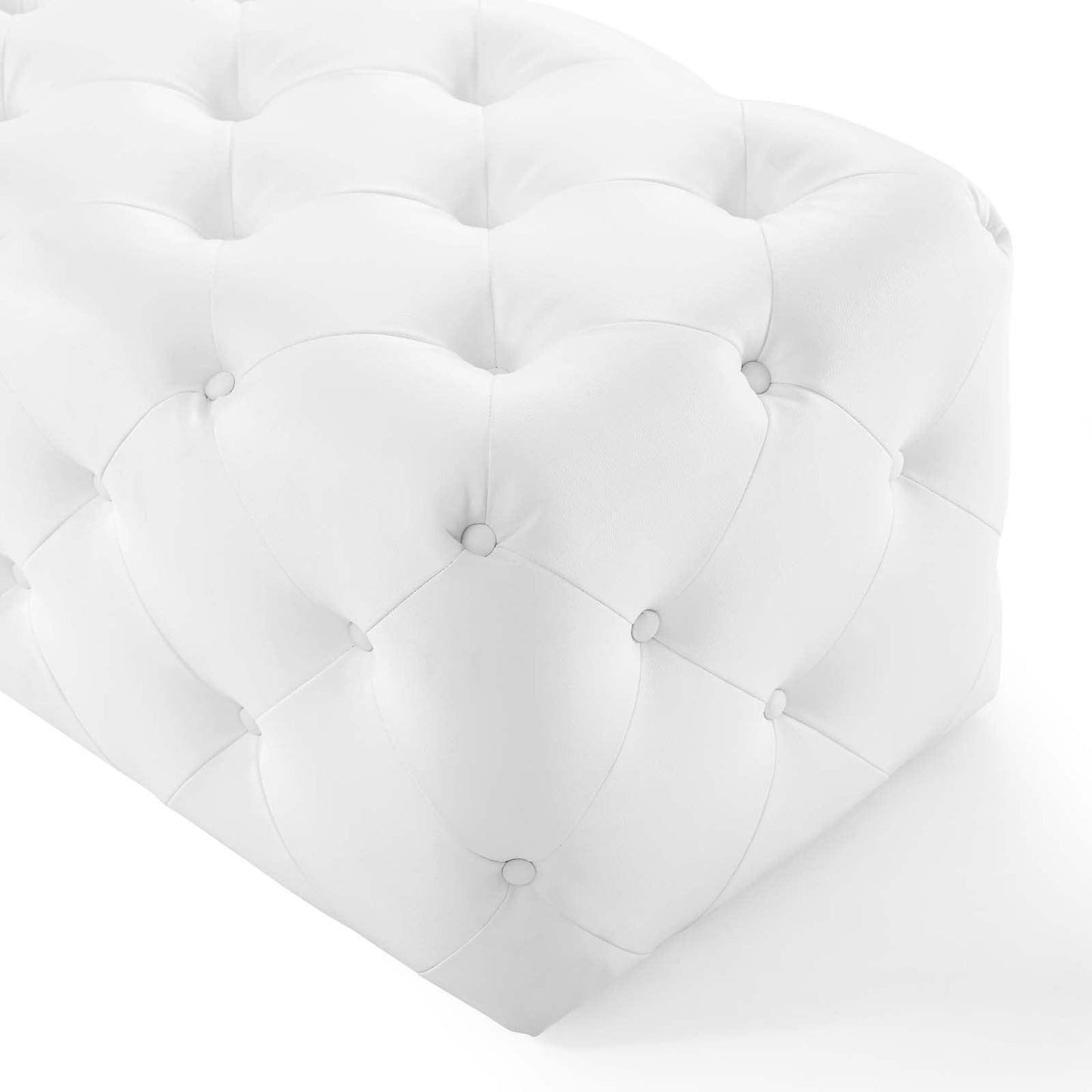 Modway Amour 60" Tufted Button Entryway Faux Leather Bench FredCo