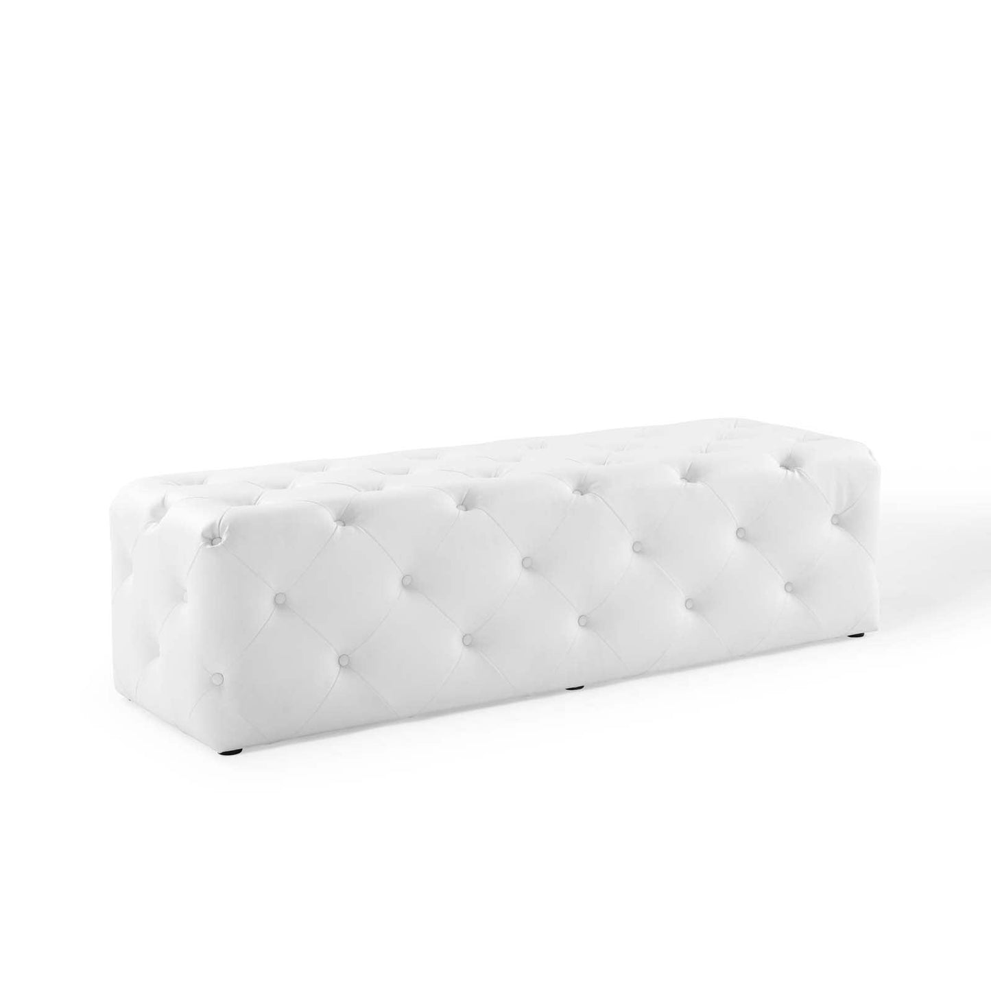Modway Amour 60" Tufted Button Entryway Faux Leather Bench FredCo