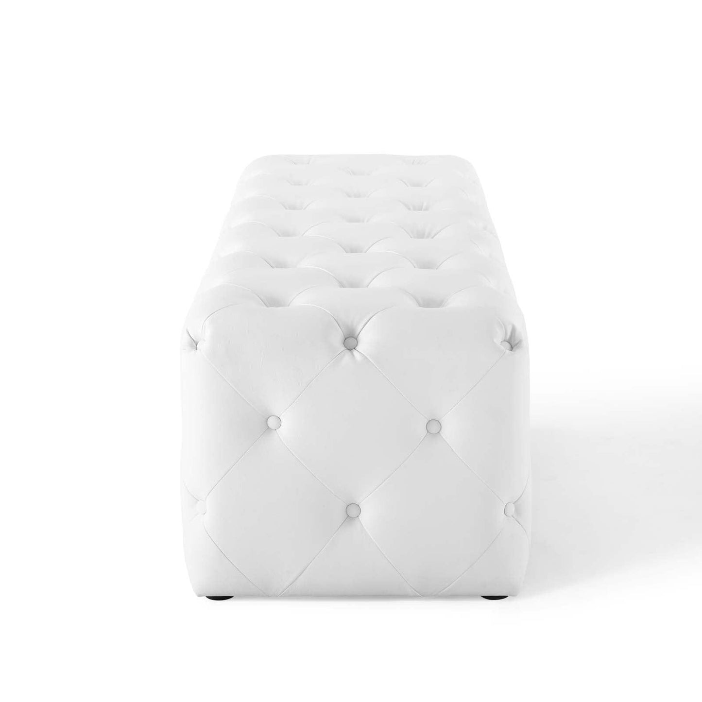 Modway Amour 60" Tufted Button Entryway Faux Leather Bench FredCo