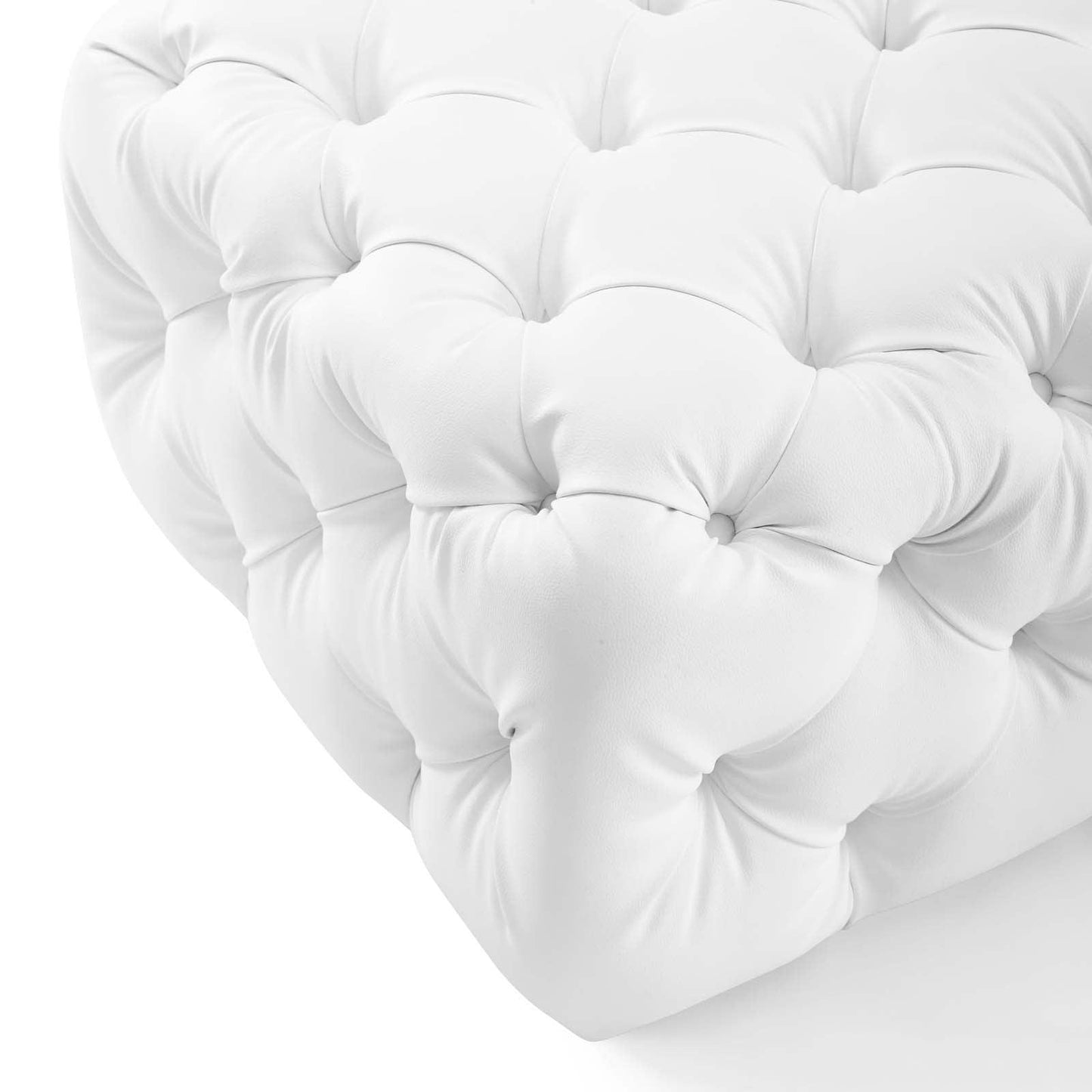 Modway Amour Tufted Button Square Faux Leather Ottoman FredCo