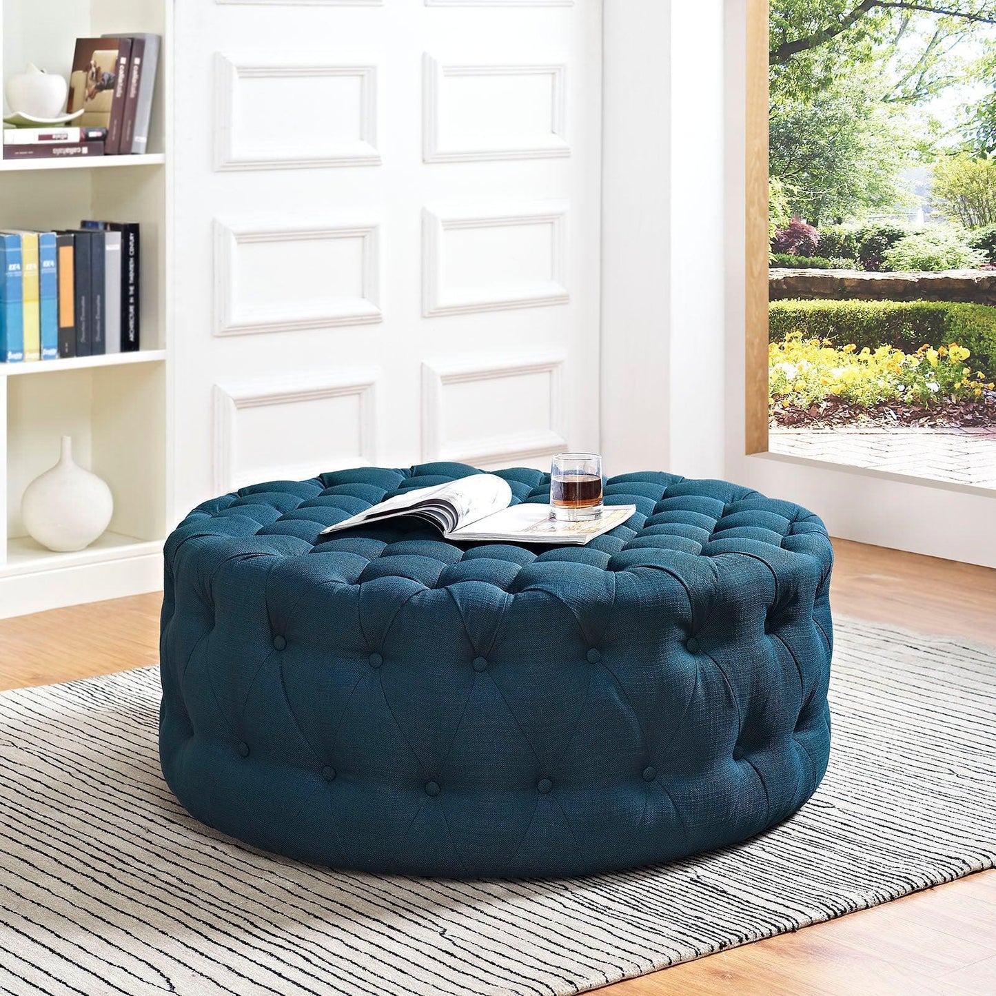 Modway Amour Upholstered Fabric Ottoman FredCo