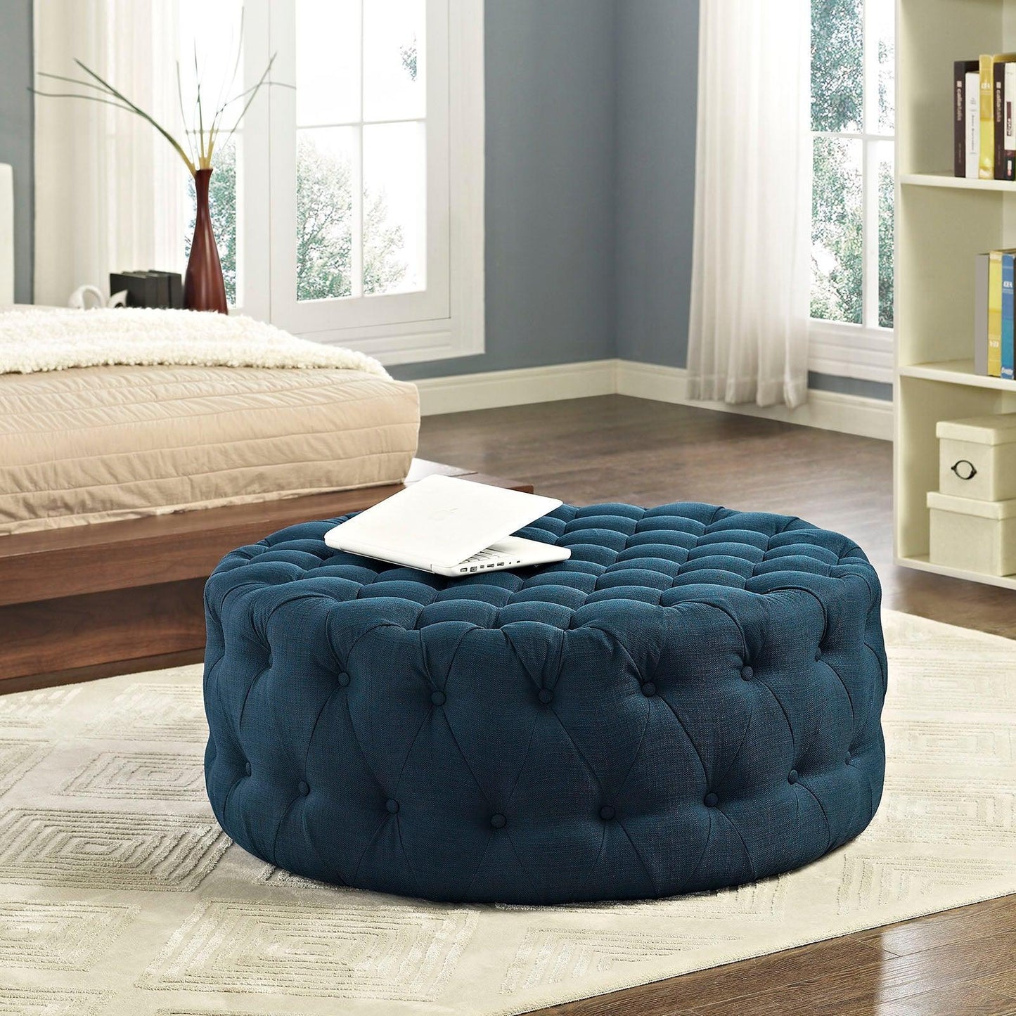Modway Amour Upholstered Fabric Ottoman FredCo
