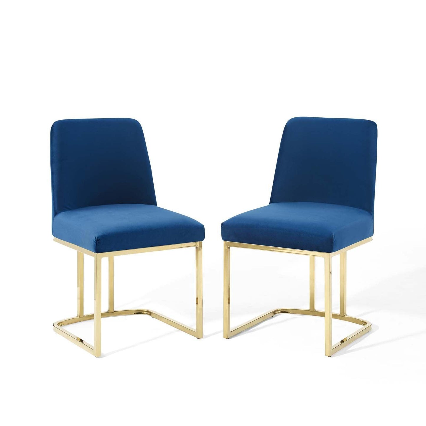 Modway Amplify Sled Base Performance Velvet Dining Chairs - Set of 2 FredCo